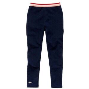 Lacoste Size 4 Girls Tricolor Elastic Waistband Stretch Cotton Leggings